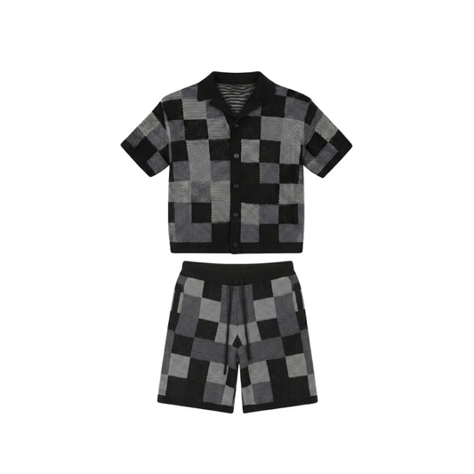 Ensemble short tee-shirt à carreaux